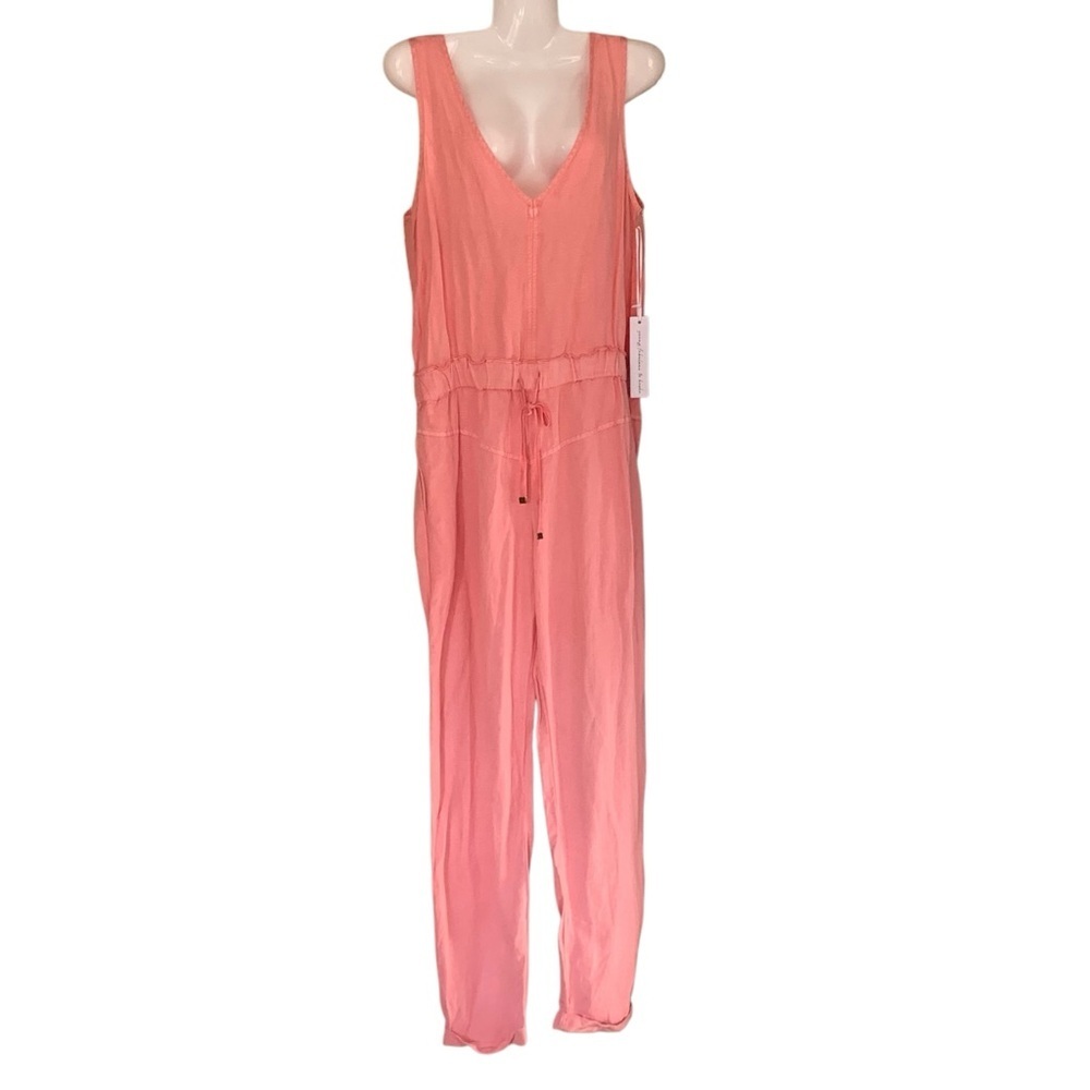 YOUNG, FABULOUS, & BROKE *NWT* Coral Linen Blend Jumpsuit - Size XS
